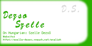 dezso szelle business card