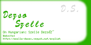 dezso szelle business card